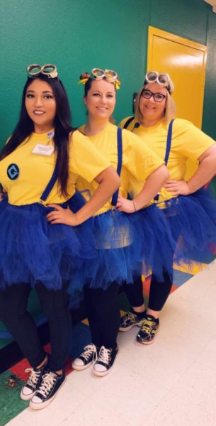 Staff dresses as minions